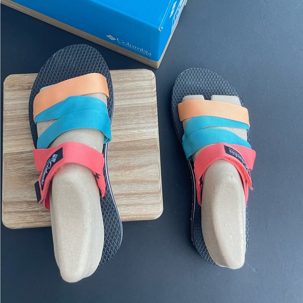 Columbia Alava Slide Sandal Multicolored Lychee/Pacific Rim Women’s Size 10 NWB - Picture 3 of 4